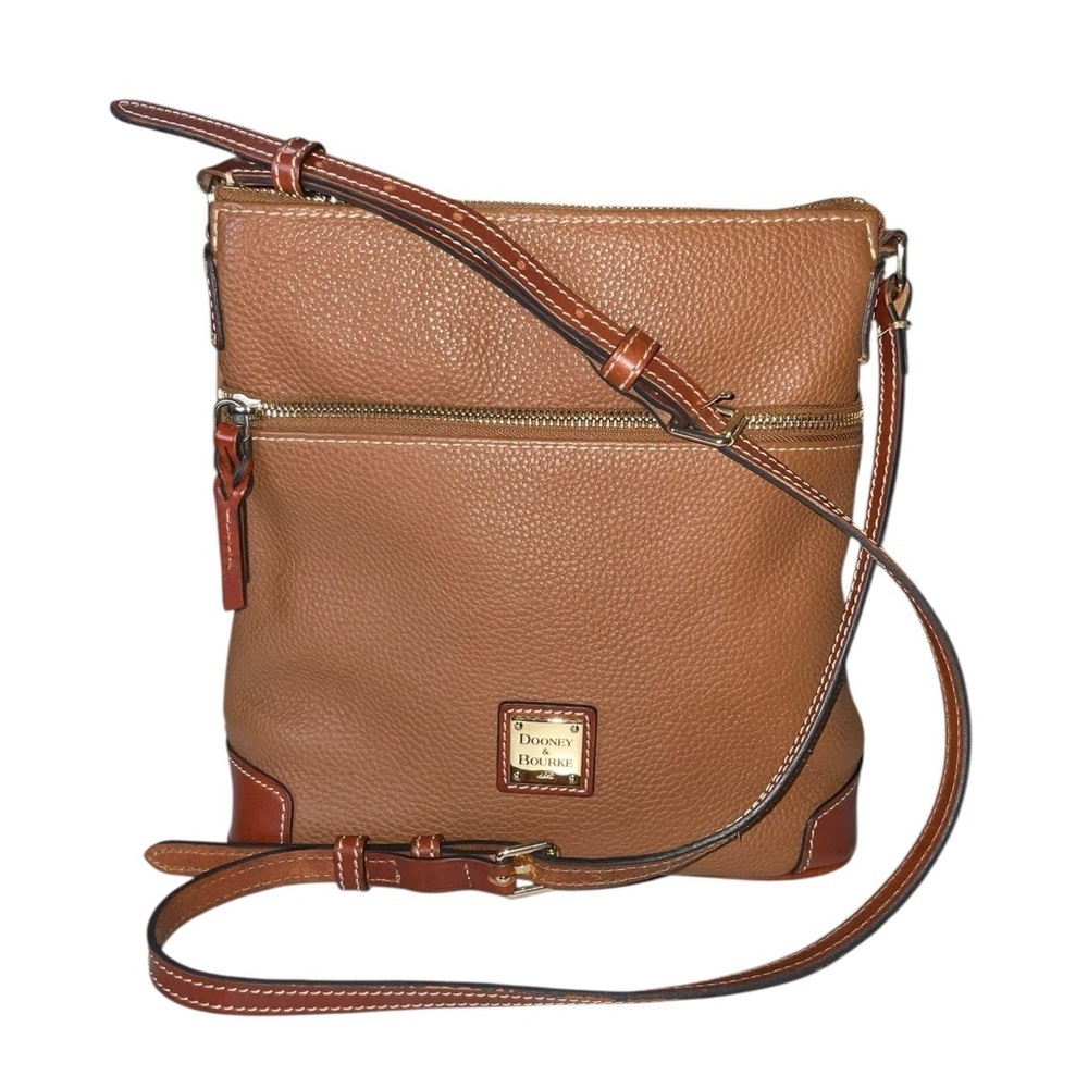 Dooney & Bourke Light Brown Pebbled Leather Crossbody Bag